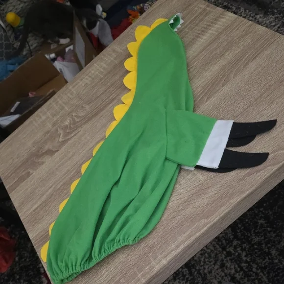 Porch Goose Green Dinosaur Costume with Yellow Spikes - Picture 2 of 4